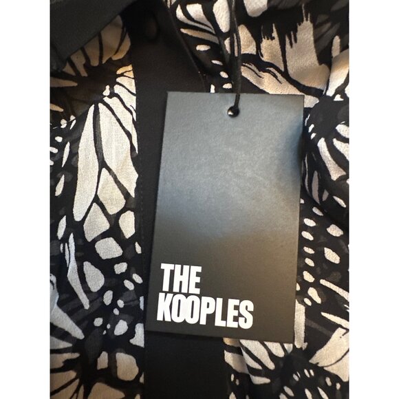 The Kooples French Womens Black & White Butterfly Print Blouse Size 1 US S - Picture 5 of 9